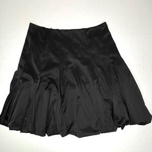 Karen‎ Kane Black Satin Pleated Mini Bubble Skirt Womens 4 Dressy Cocktail Goth
